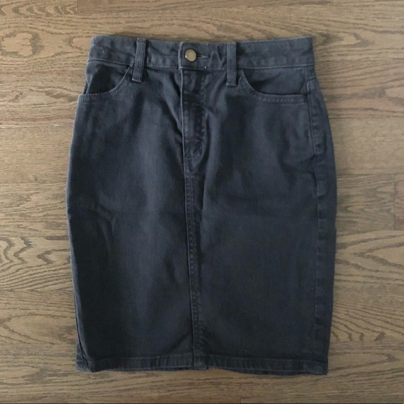 American Apparel Grey Denim Mini Skirt Pencil Skirt High Waisted - Picture 5 of 5